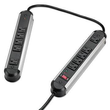 Fellowes® Split Metal Surge Protector, 10 Outlets, 6 Ft Cord, 1250 Joules, Black-silver freeshipping - TVN Wholesale